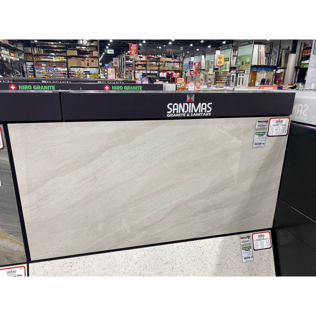 Granit tiles Sandimas Maory Light Grey 60x120 2 lembar granit