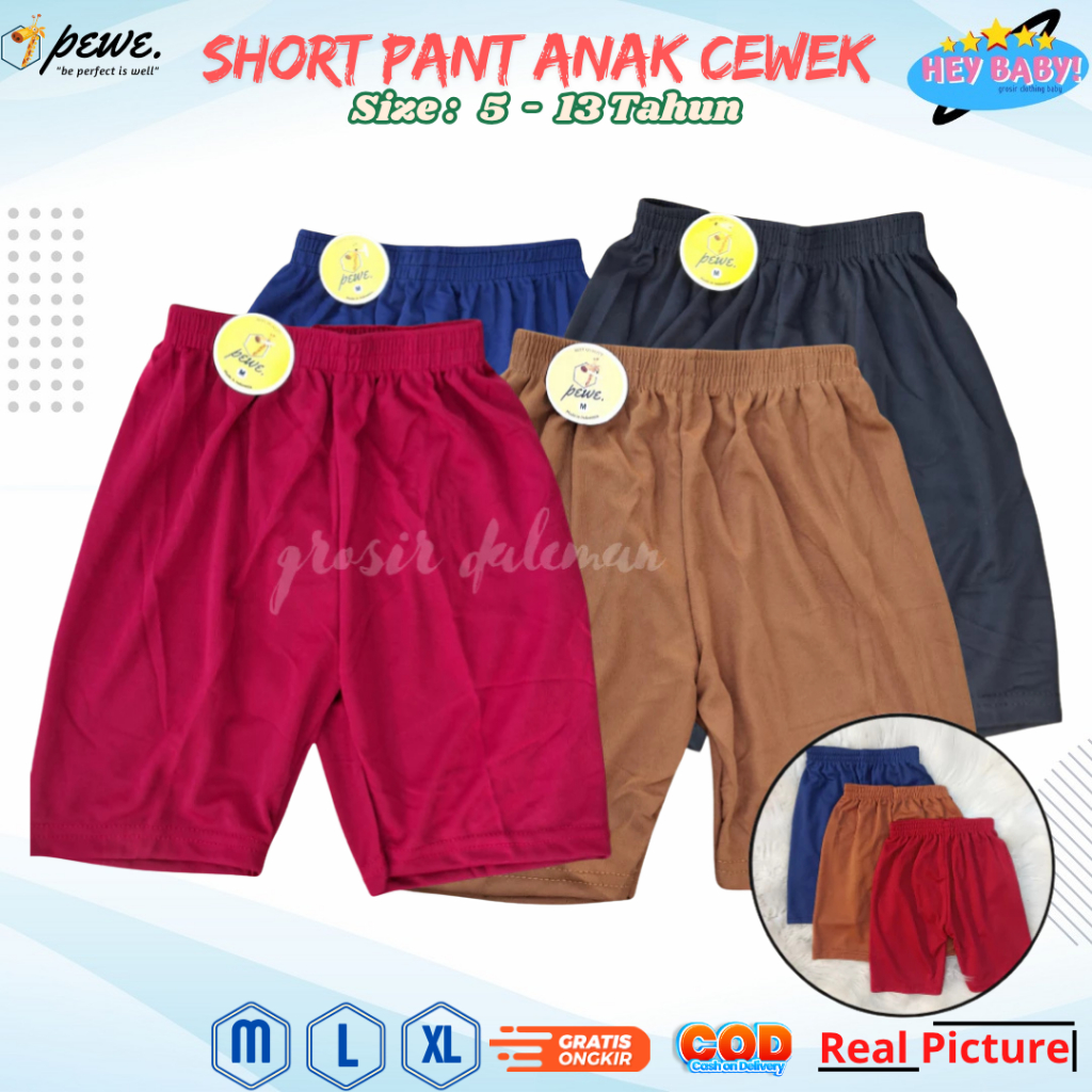 12 PCS Celana Hotpants Anak / Legging Pendek Anak Perempuan / Legging Spandek Anak Usia 4-12 tahun |