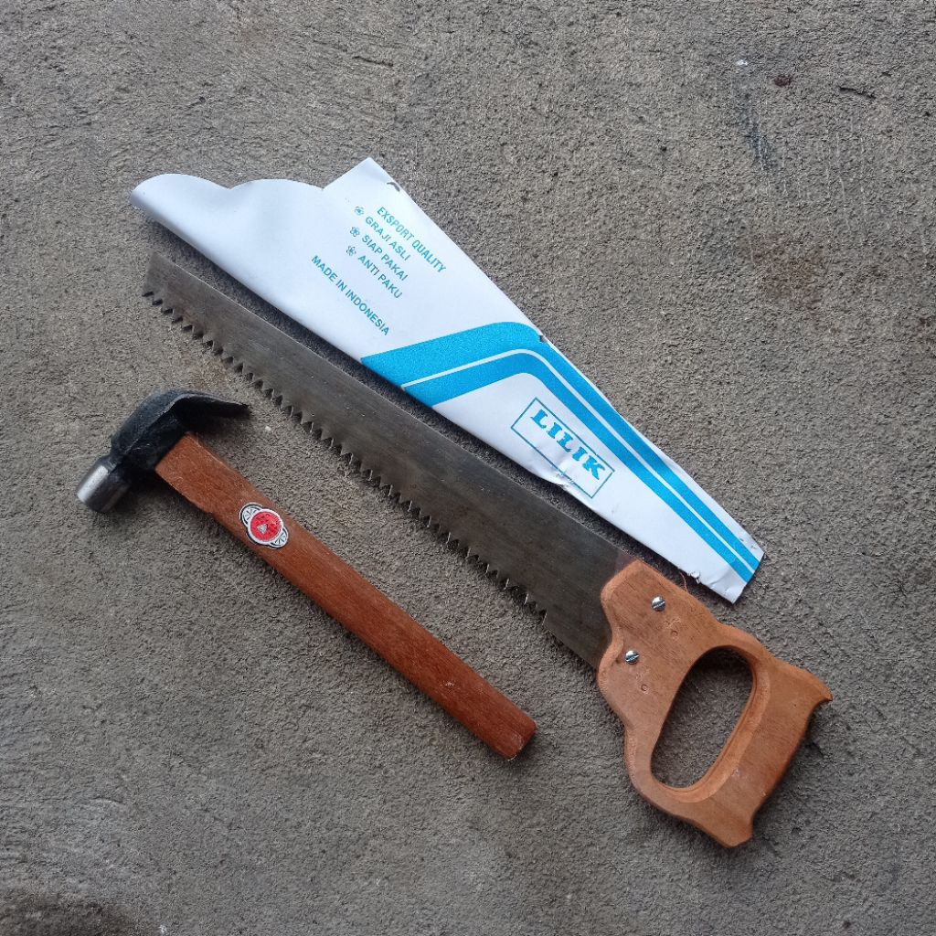 Gergaji palu sepaket murah / Gergaji palu kikir paket hemat alat Tukang gergaji baja selendang asli
