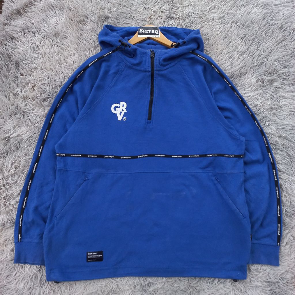 Halfzip Hoodie Groove Rhyme Tapped Half Zip Cagoule Anorak ZipHoodie