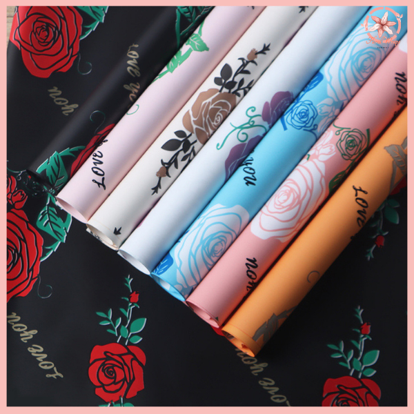 

PACK 20 Kertas Buket Bunga Motif Mawar Flower Wrapping Paper Cellophane KB6177