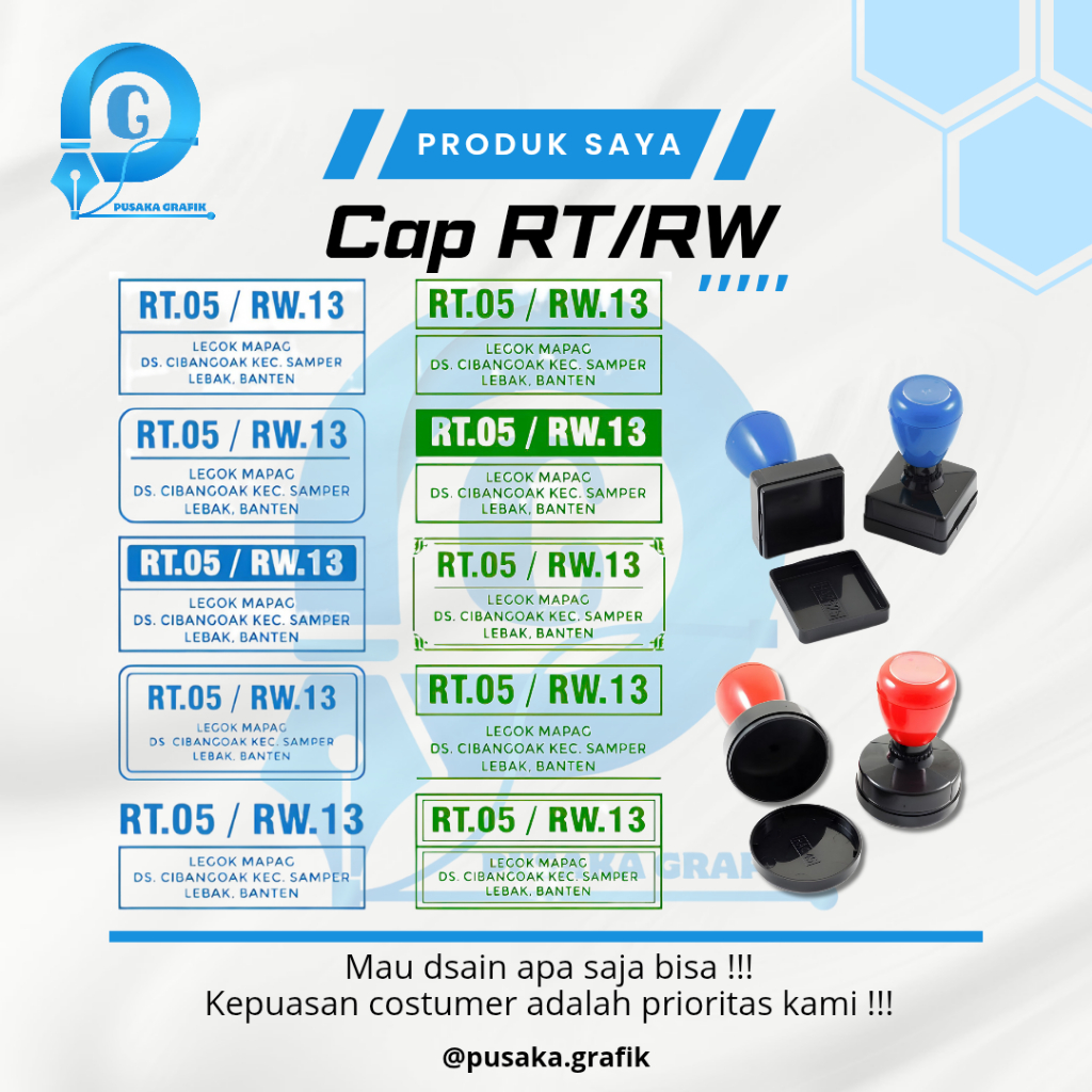 

COD Stempel RT / Stenpel Dinas Pak Erte / Stemple RT RW Variasi Persegi Custom Suka-suka