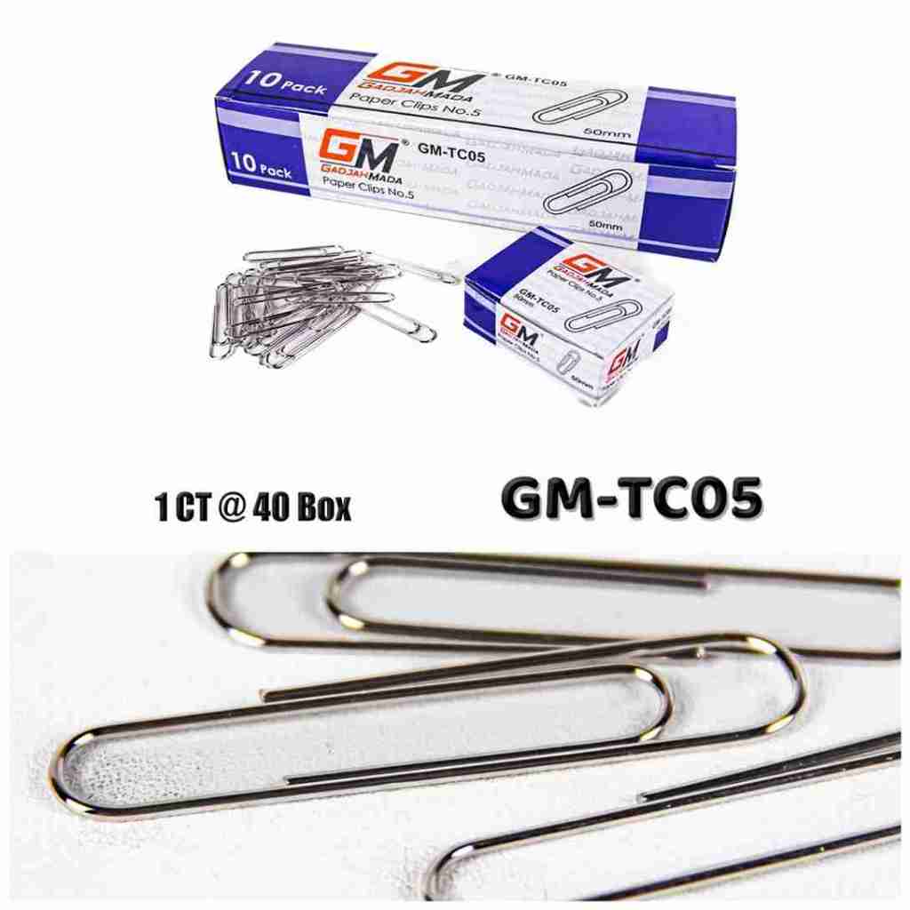 

PAPERCLIP NO.5 merk Gajah Mada type GM-TC05 perbox