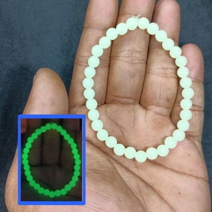 Gelang Batu Posfor 6 mm , Menyala Dalam Gelap