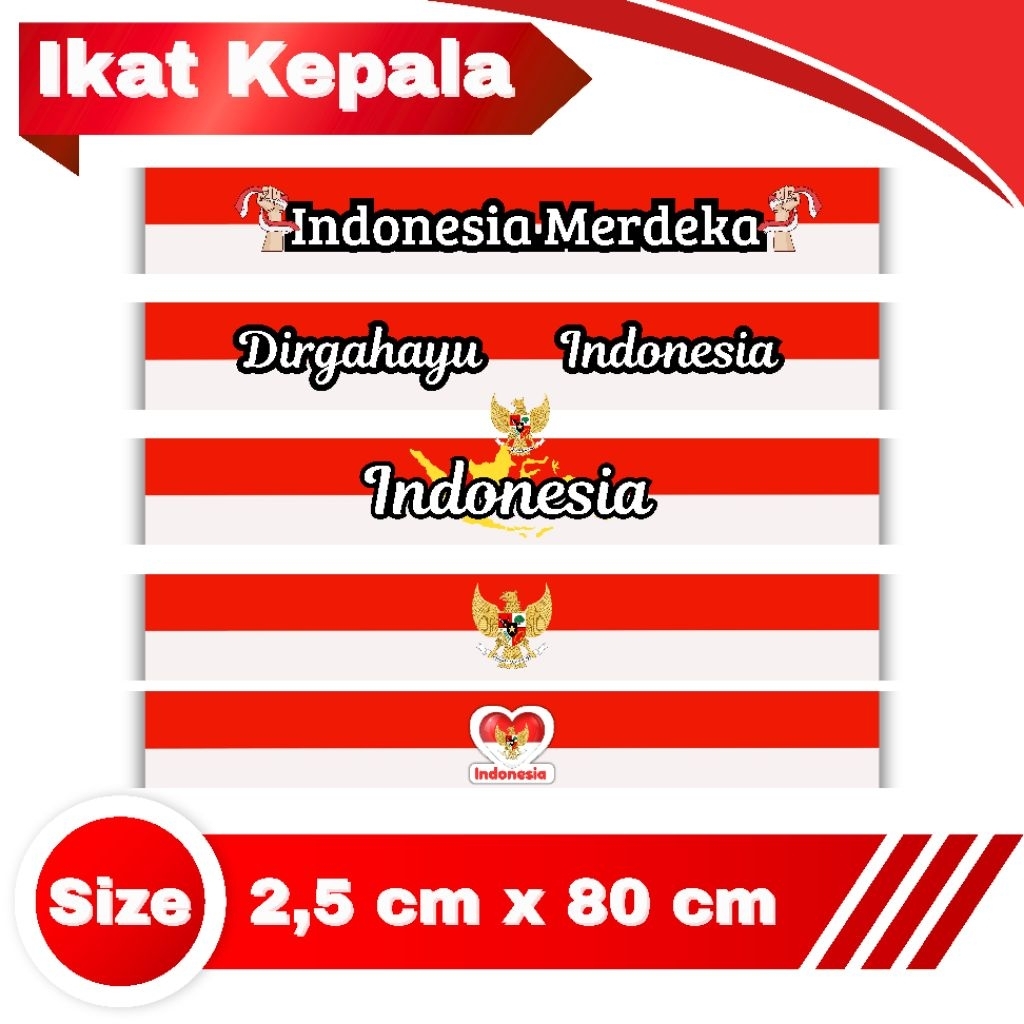 Ikat Kepala Pita Merah Putih