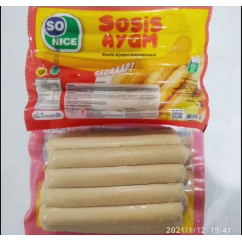 

Sonice Sosis Rasa Ayam Kombinasi 1000grm/375grm Zabir Frozen Food