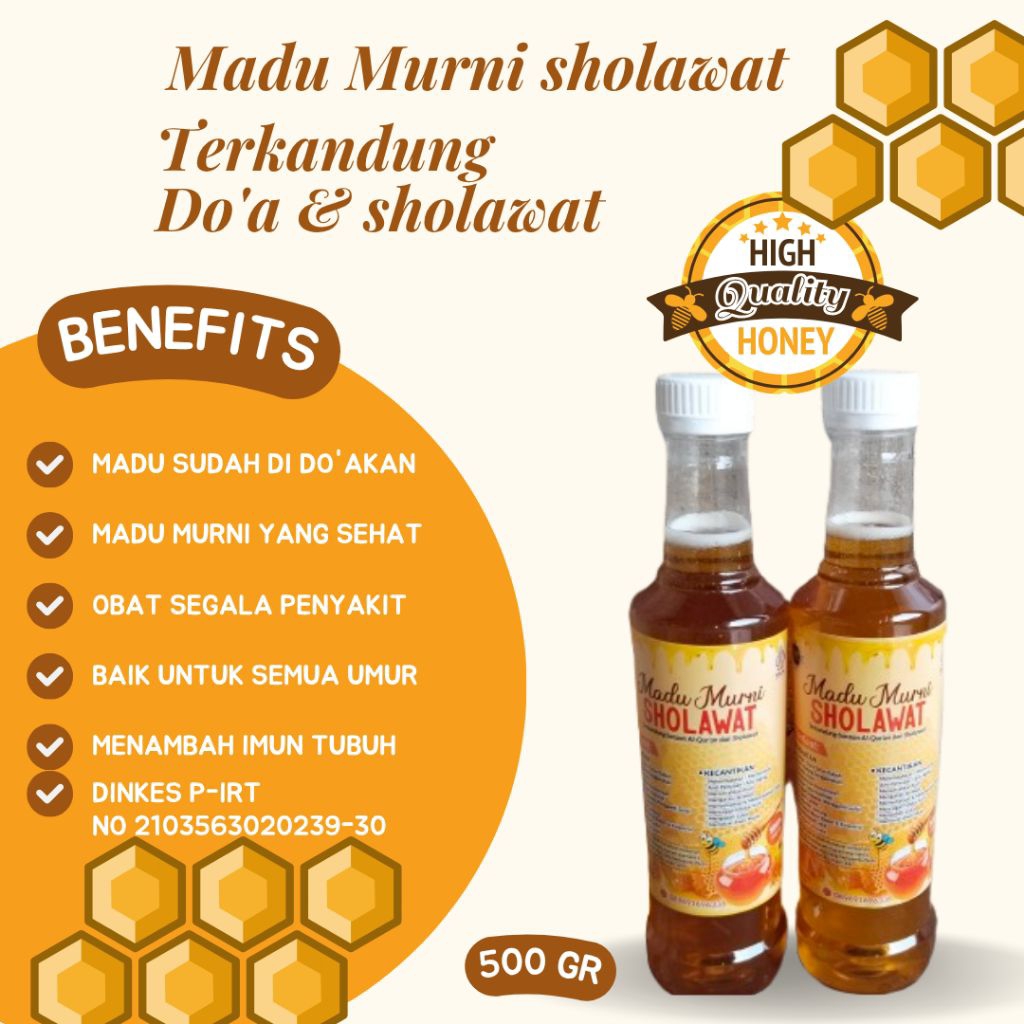 

Madu Asli 100% - Madu Murni Nektar Multiflora 500Ml - Pure Natural Raw Honey