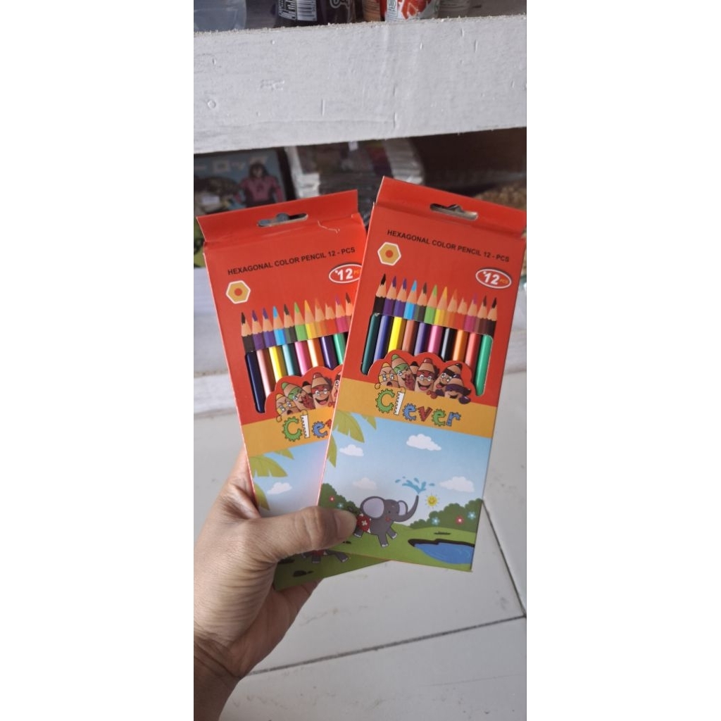 

Pensil warna clever panjang isi 12