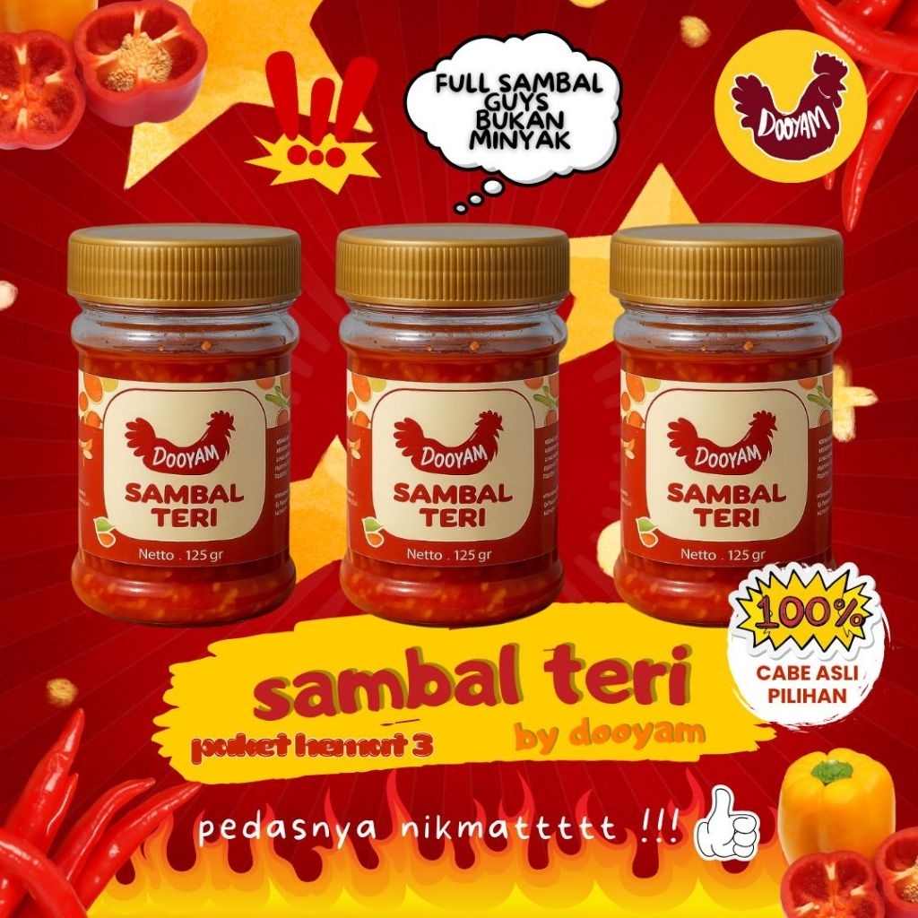 

Paket Hemat 3 | Sambal Teri Premium Dooyam | Pedas Nikmat