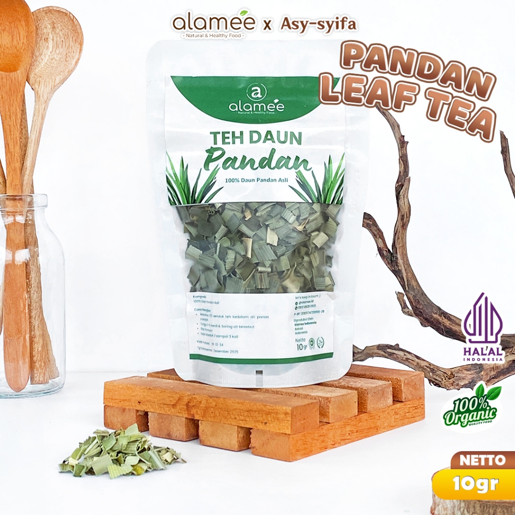 

ALAMEE Teh Daun Pandan Kering Leaf Tea Organik Alami Minuman Herbal Siap Minum Seduh 10gr