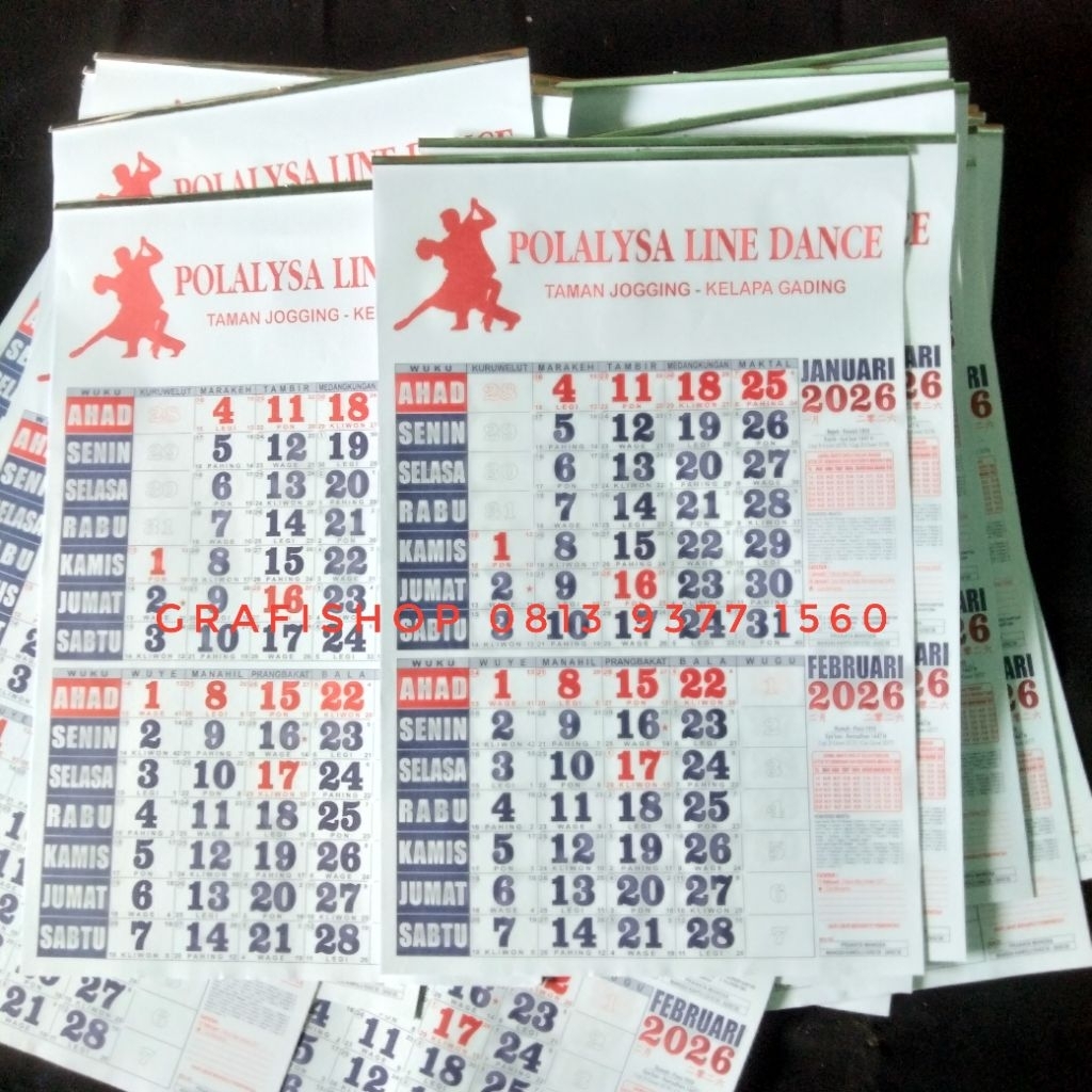 

Cetak Kalender 2026 Jumbo ukuran 44x65 cm Desain Custom Model Dua Bulanan dicetak dengan logo intansi, kantor, organisasi & lembaga