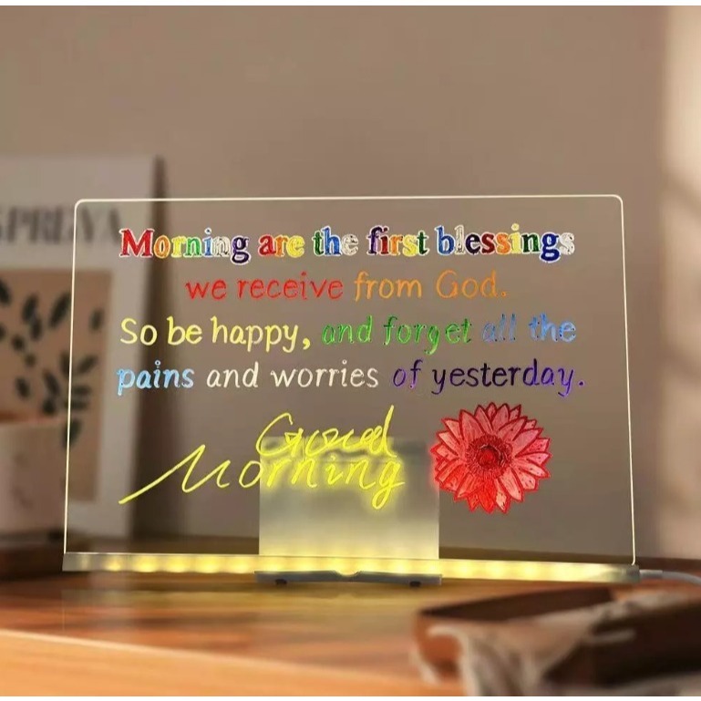 

Acrylic Planner List LED Aesthetic Akrilik Drawing Papan Night Light DIY Lukisan Transparan