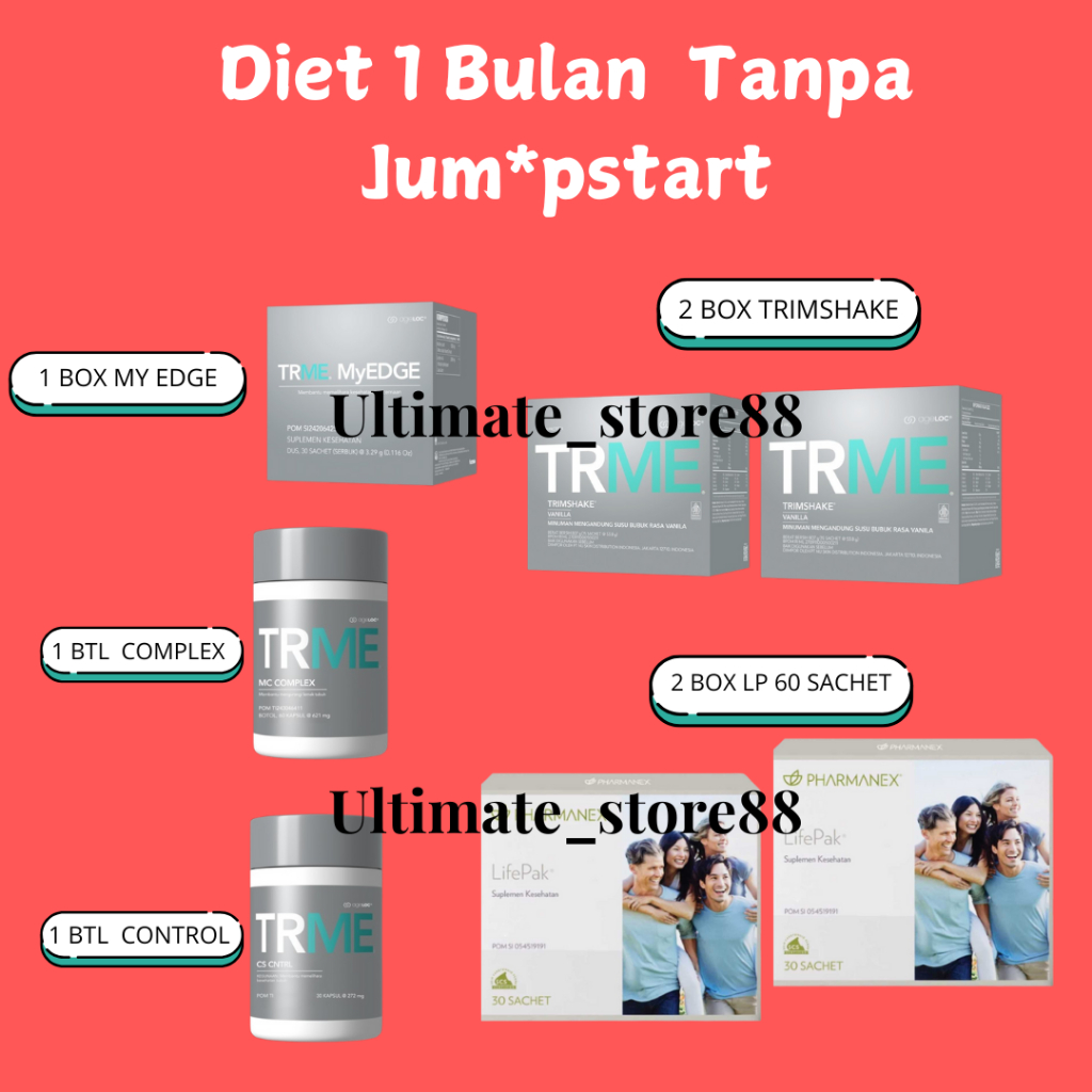

(Ultimate Store) Weight Loss Program Diet 1 Month No JS Mocha Vanilla Coklat