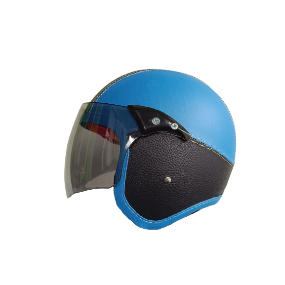 helm anak retro fullface polos usia 3-7 tahun full kulit sintetis