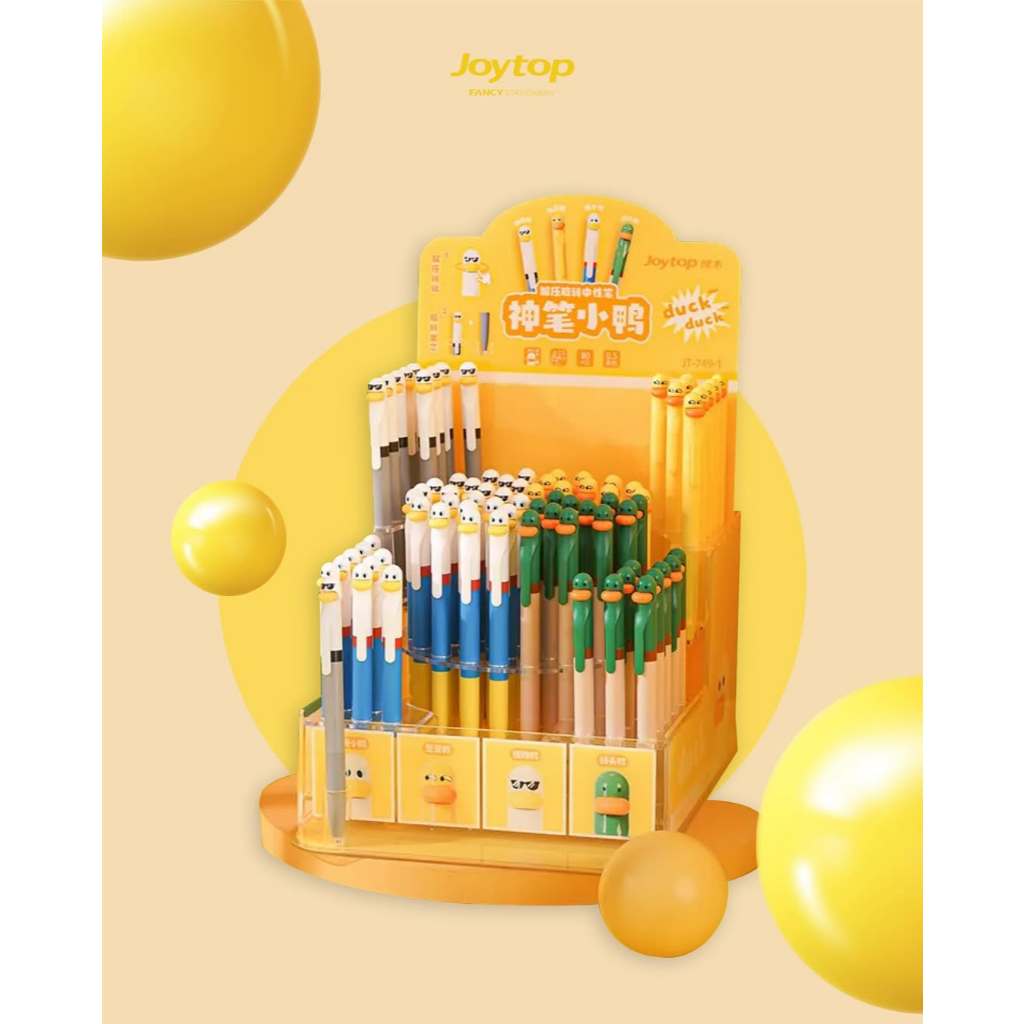 

PAKET JUALAN 1 BOX LENGKAP PAJANGAN Pulpen Gel Pena Gel Pen Joytop Stress Relief Spinning Pen Duck Mulut Bebek Bisa di putar untuk melepaskan stress