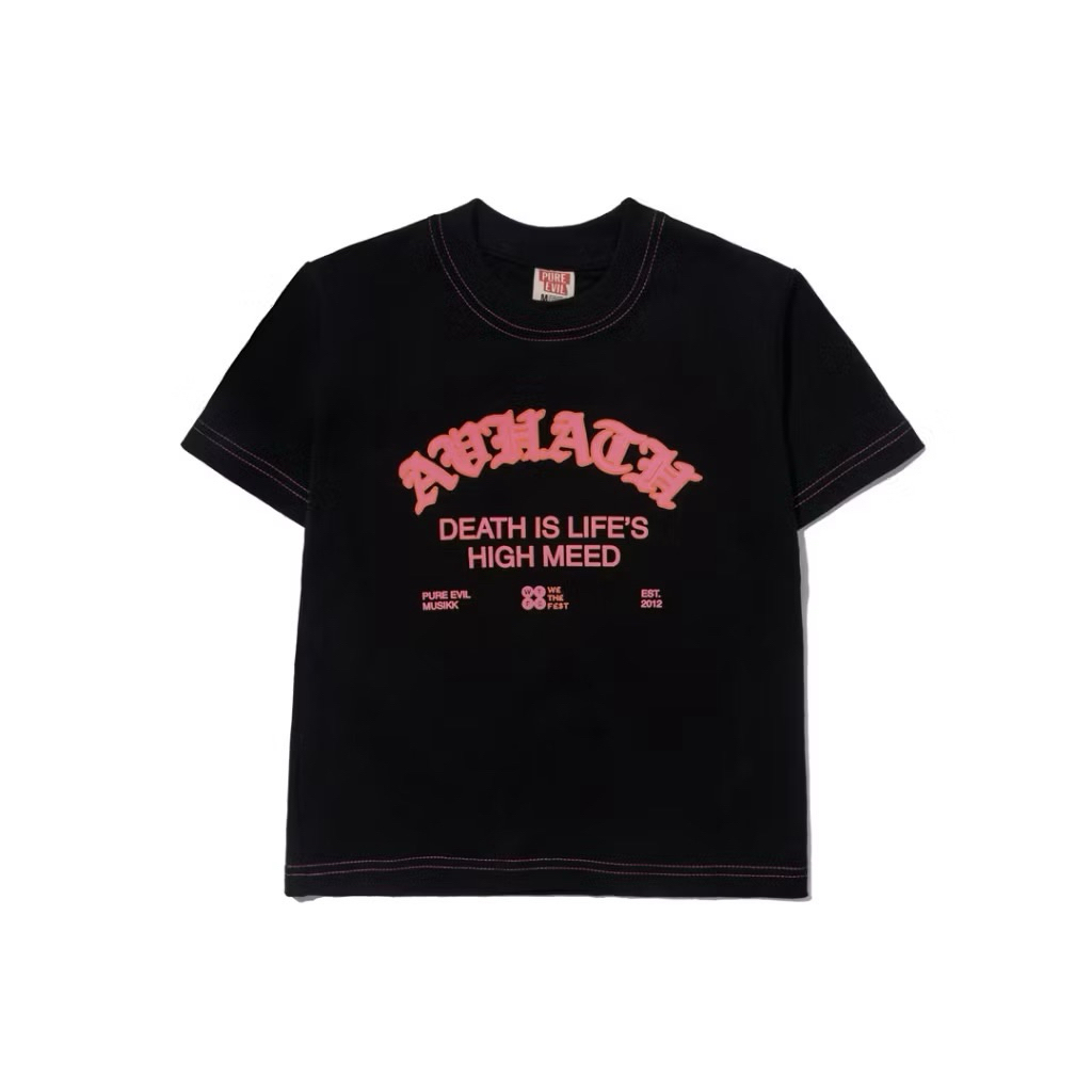 AVHATH x We The Fest T-Shirt KIDS (New) Pink On Black - Death Is Life’s High Meed [DILHM]