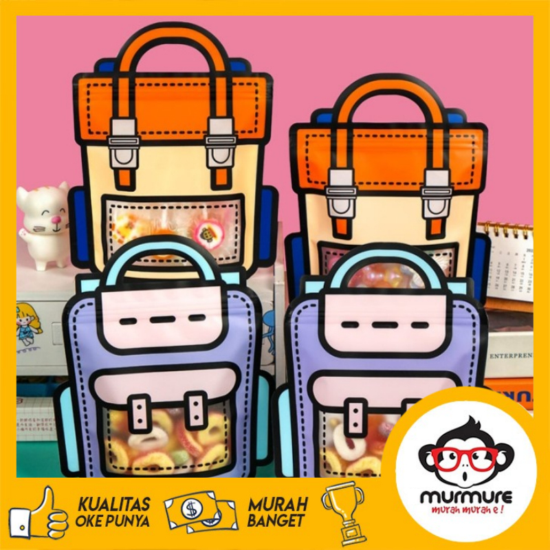 

Plastik Bingkisan Ziplock Standing Goodie Bag Kemasan Cookies Candy 3D Cute