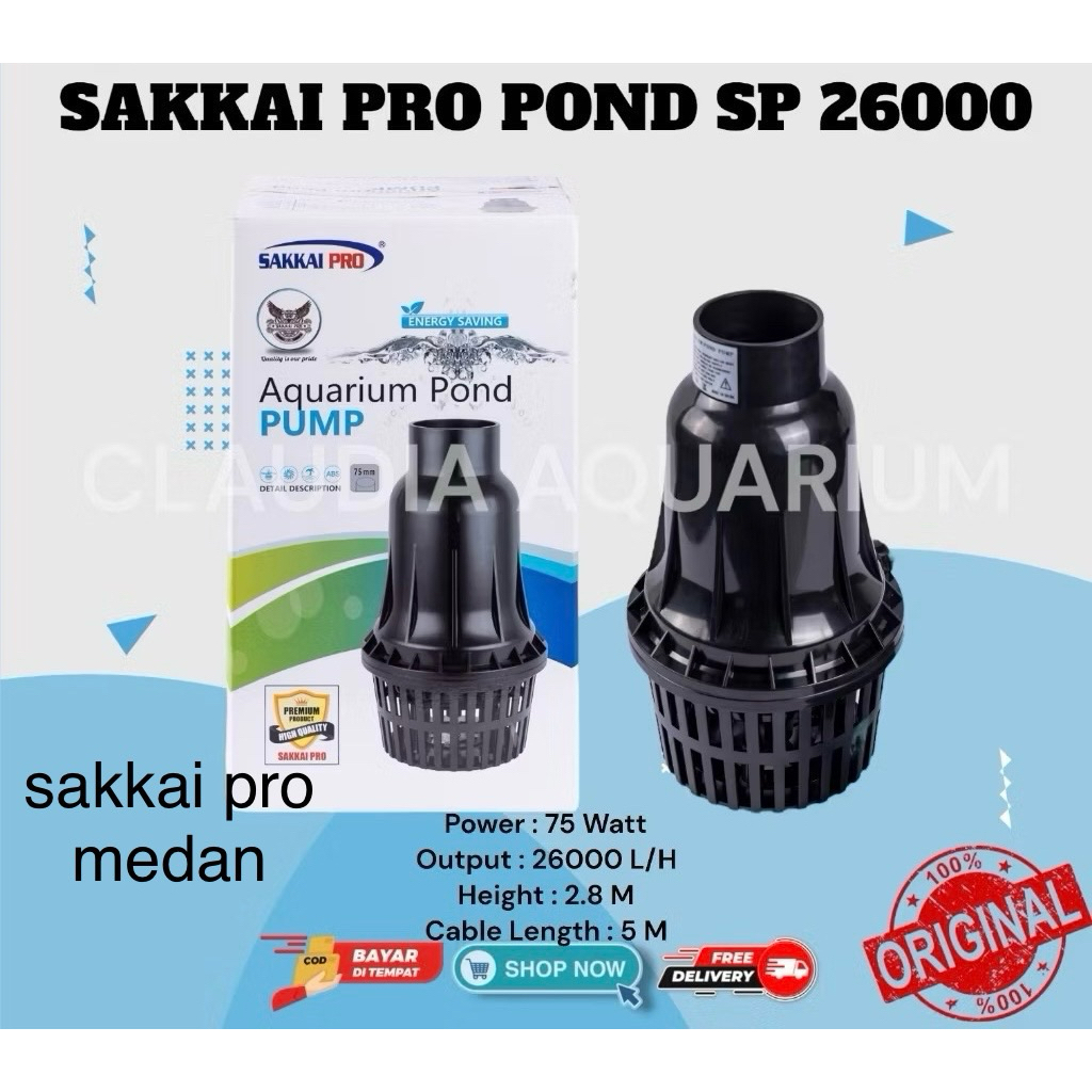 Mesin pompa kolam celup pump pond filter SAKKAI PRO SP 26000 P