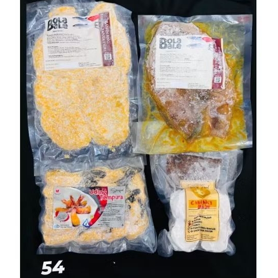 

Paket Hemat Dbaloy No.54 | batary krispy,batari bumbu,udang tempura,cireng salju