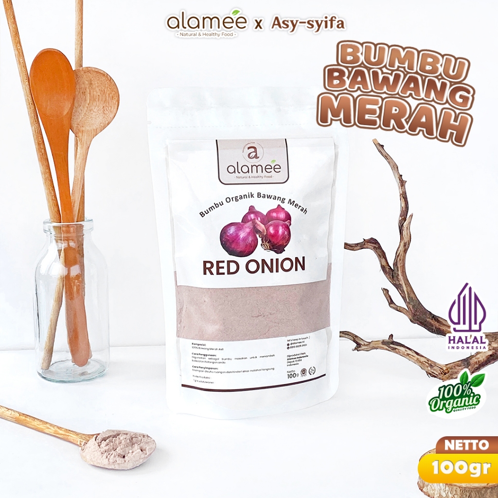 

ALAMEE Bawang Merah Bubuk Red Onion Seasoning Powder Bumbu Dapur Organik Masak Tanpa Campuran 100g