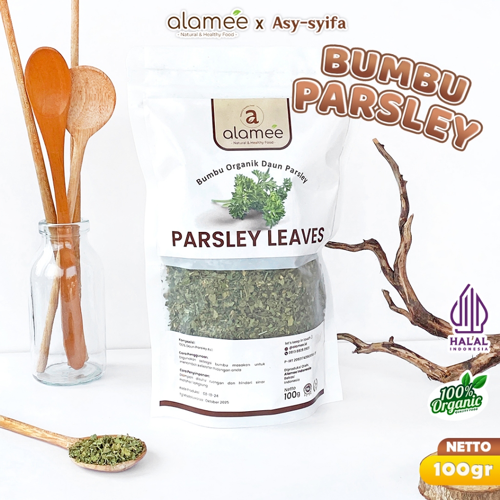

ALAMEE Parsley Kering Dried Persley Flakes Daun Peterseli Leaves Bumbu Dapur Masak Organik 100g