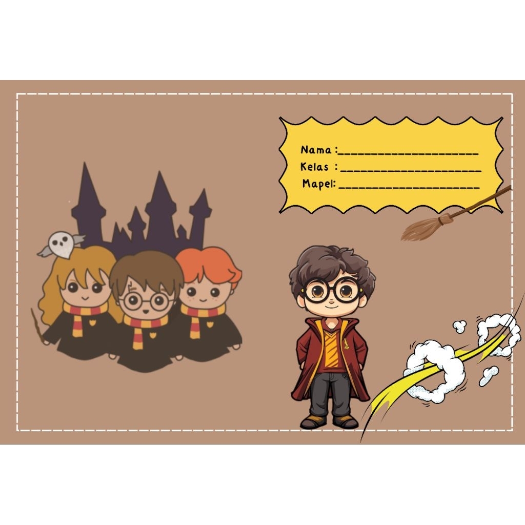 

SAMPUL BUKU TEMA HARRY POTTER ISI 5PCS