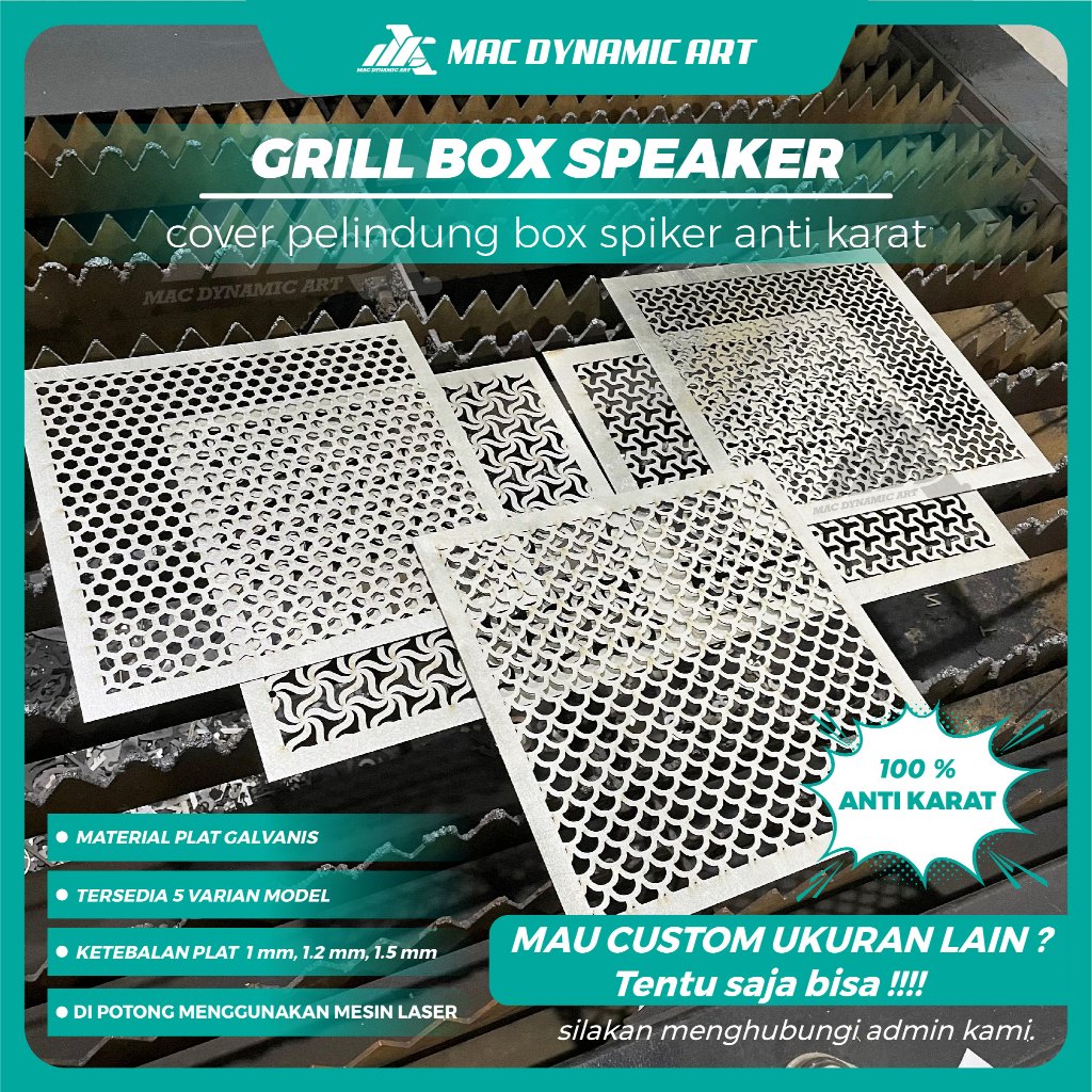 Ram Grill Box Speaker Sound System Custom Ukuran - Cover Pelindung Box Speaker Bahan Plat Galvanis