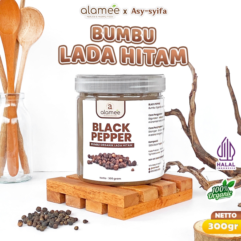 

ALAMEE Bubuk Lada Hitam Blackpepper Seasoning Powder Bubuk Black Pepper Bumbu Dapur Masak 300g