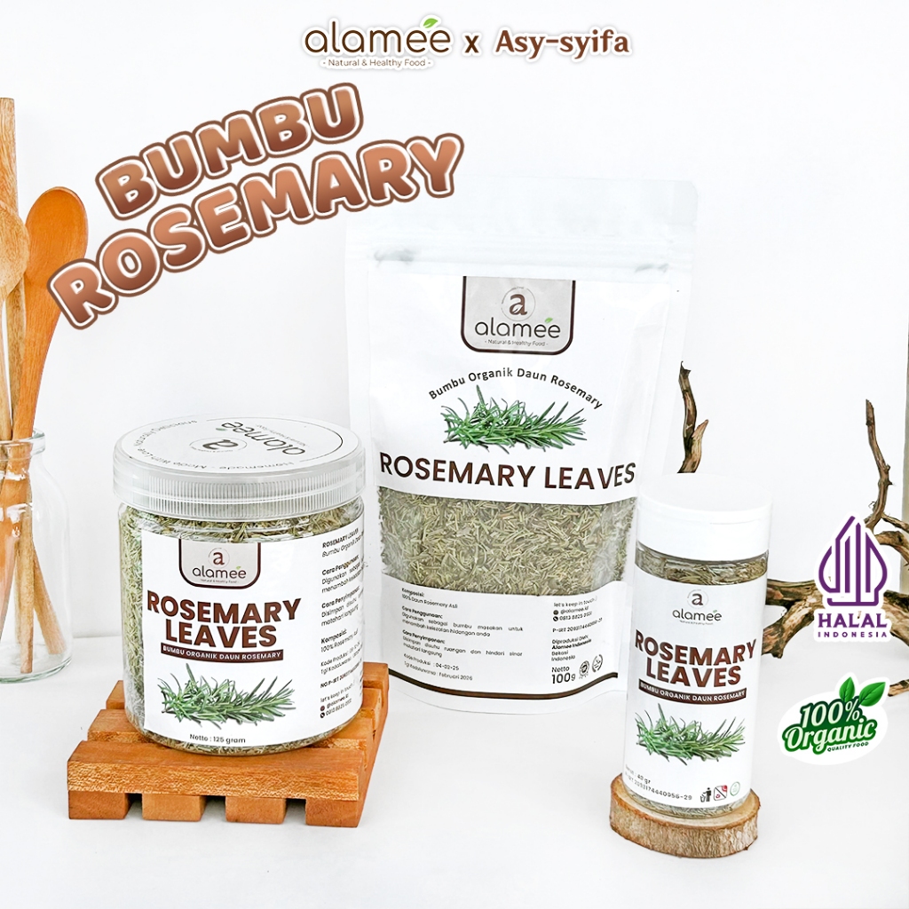 

Daun Rosemary Kering Dried Leaves Organik Garnish Rempah Murni Tanpa Campuran Bumbu Organic Alami