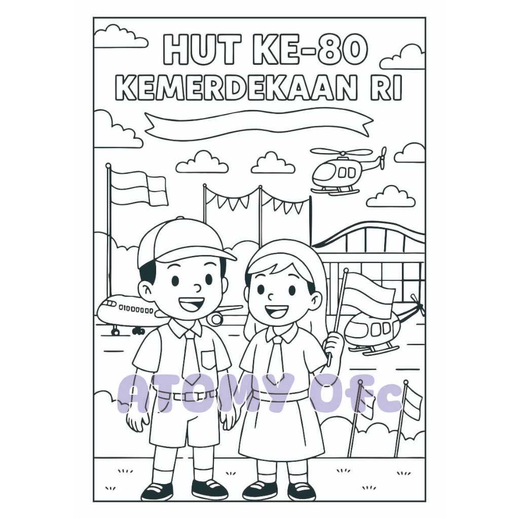 

KERTAS MEWARNAI ANAK - CUSTOM HARI KEMERDEKAAN - UKURAN A4