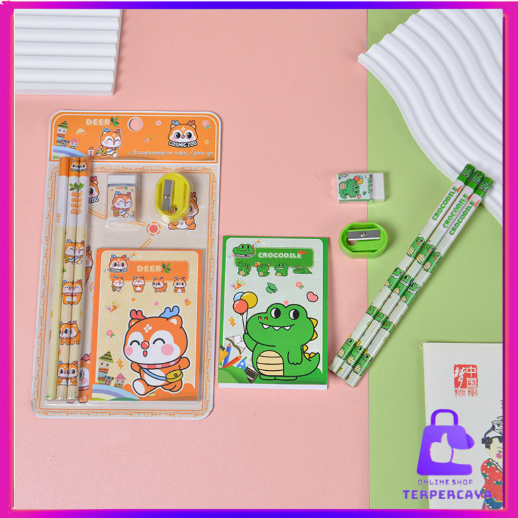 

OST Alat Tulis Set 6IN1 Stationery Set Lucu Karakter Kartun 6 IN 1 Perlengkapan Sekolah Anak-Anak TK Souvenir Ulang Tahun Anak Alat Tulis Birthday Souvenir Hampers