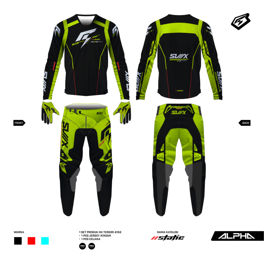 JERSEY SET MOTOCROSS SVNX STATIC SERIES / JERSEY SET MOTOCROSS SVNX / JERSEY MOTOR CROSS / JERSEY TR