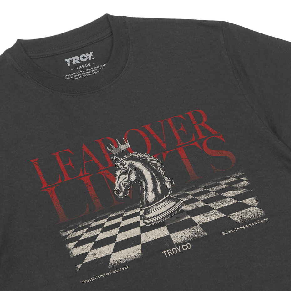 Troy Company T-shirt Dark Grey Leap Over Limits - Kaos Lengan Pendek Kaos Abu Gelap MTD 3224