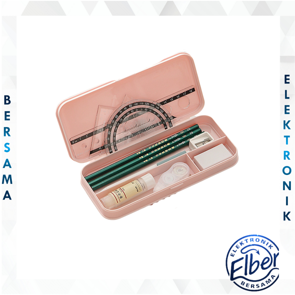 

ELBER Kotak alat tulis-sederhana matte, kotak alat tulis warna matte,kotak pensil kompartemen kapasitas besar multifungsi Y3431