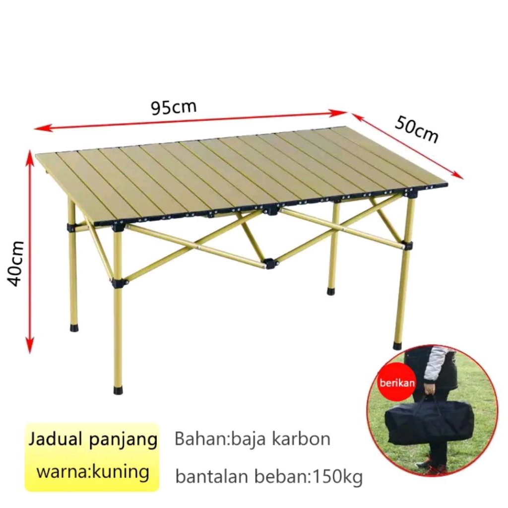 Kursi Lipat Outdoor/Meja Kursi Lipat Outdoor 1 Set Meja Lipat Outdoor Dan Kursi Lipat Portable