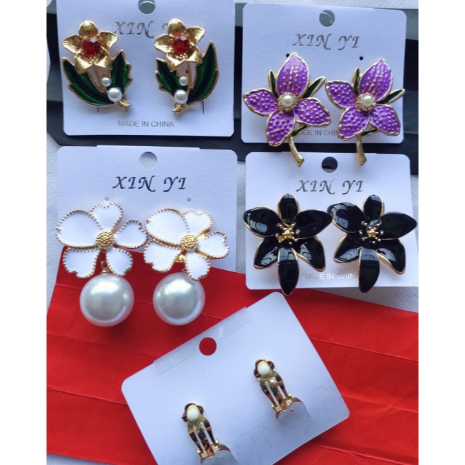 Anting Klip Jepit Tanpa Tindik Giwang Hijab Aksesoris Jilbab Kerudung Wanita Korea Style