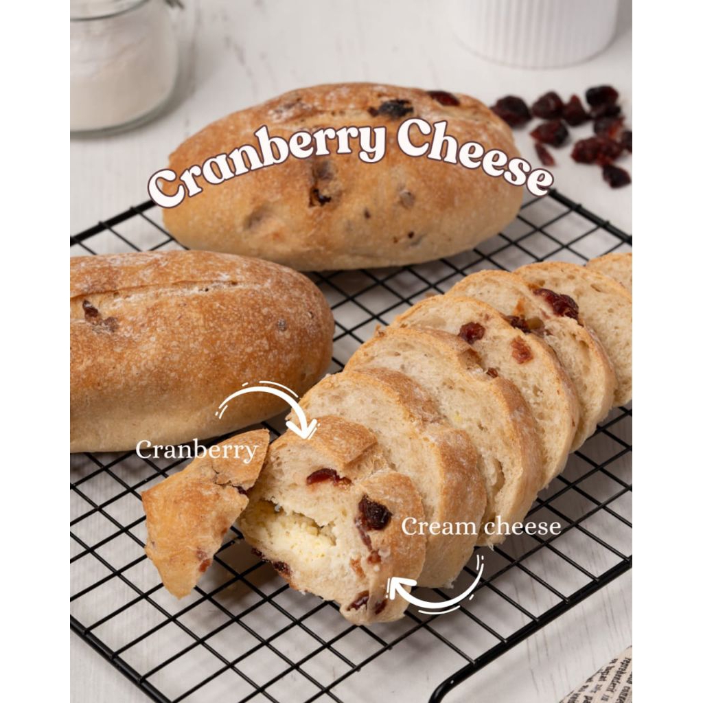 

Cranberry Cheese - soft bread sourdough 100% ragi alami
