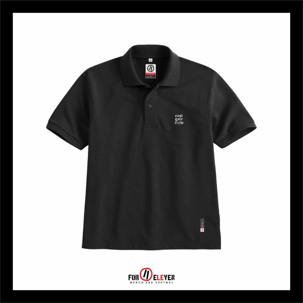 FOR ELEVEN KAOS POLO / POLO SHIRT PERSIS SOLO SURAKARTANS EAST GATE CREW BLACK
