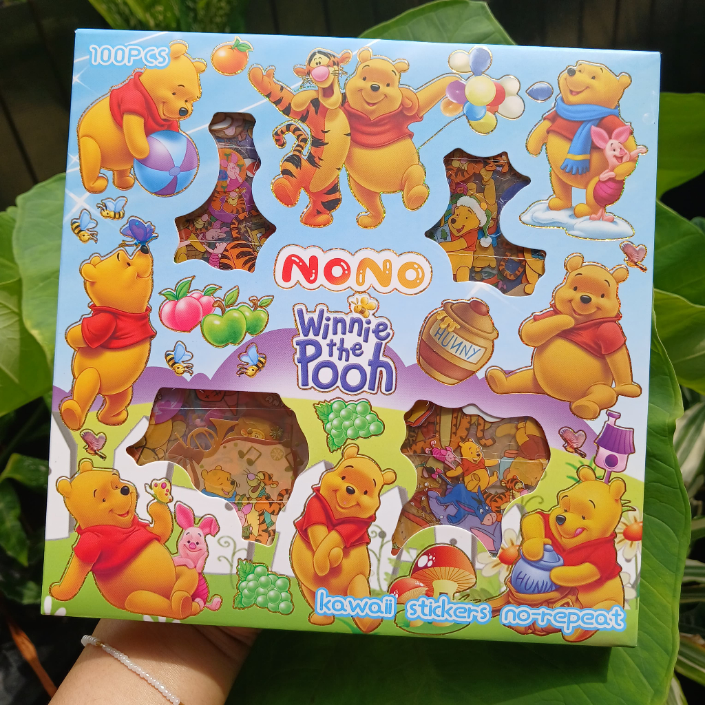 

WINNIE THE POOH stiker box lucu anak 100pcs hadiah kreatif & edukatif beragam tema kartun gemas - mimimoist