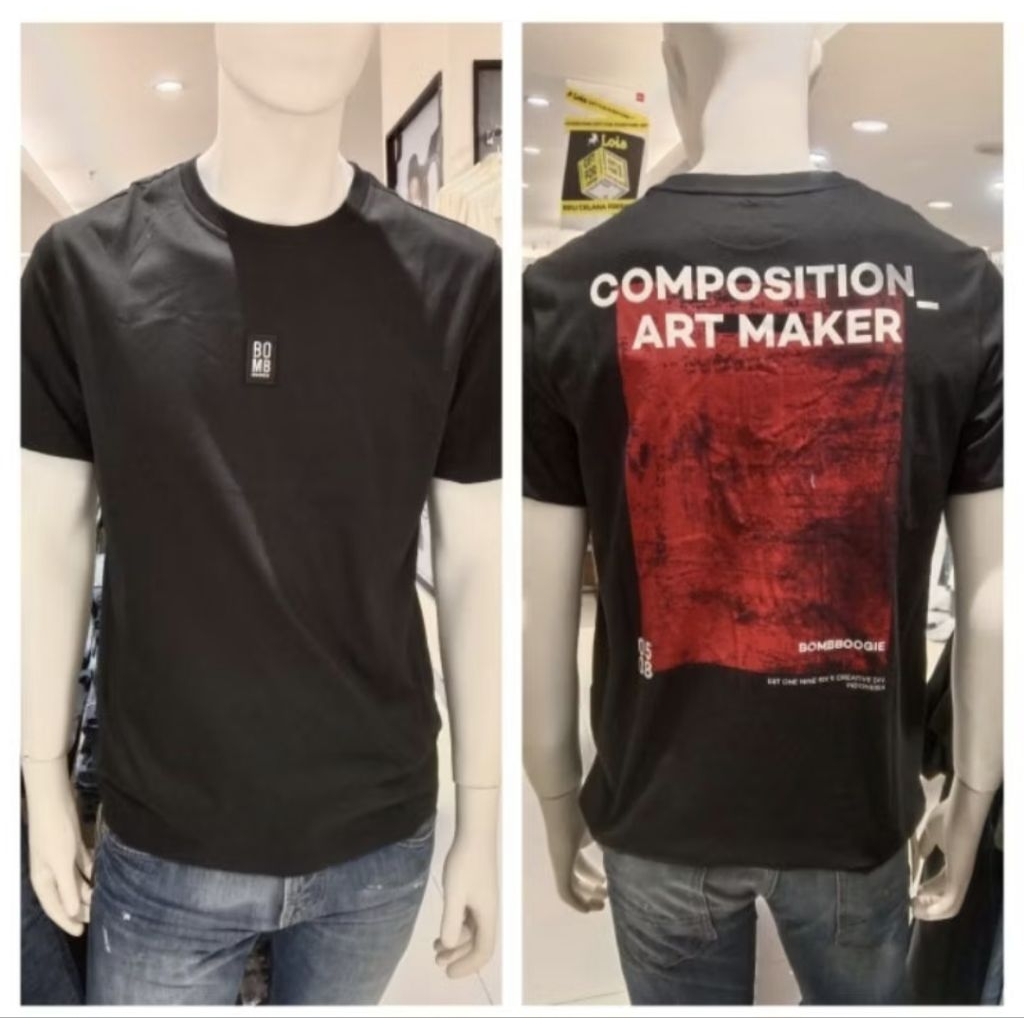 Bombboogie Kaos Tshir Lengan Pendek Pria Dewasa Original