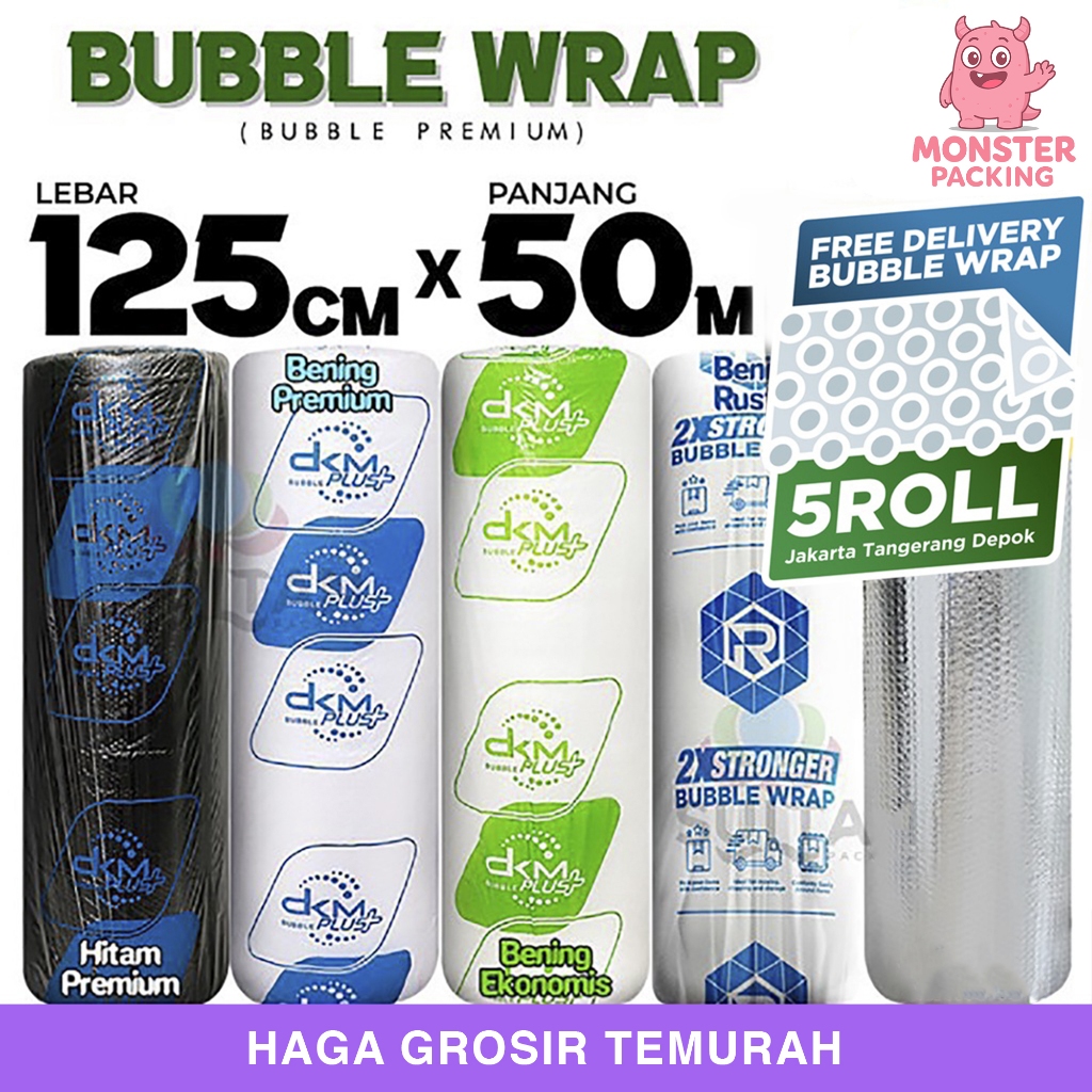 

Plastik Bubble Wrap 125cm x 50m DKM Plus Bubblewrap PREMIUM TERMURAH / ROLL