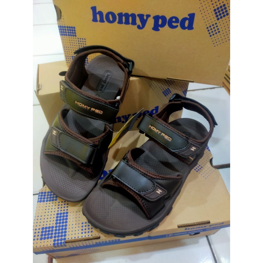Sandal gunung pria merk Homyped Vulcano-01 coklat original