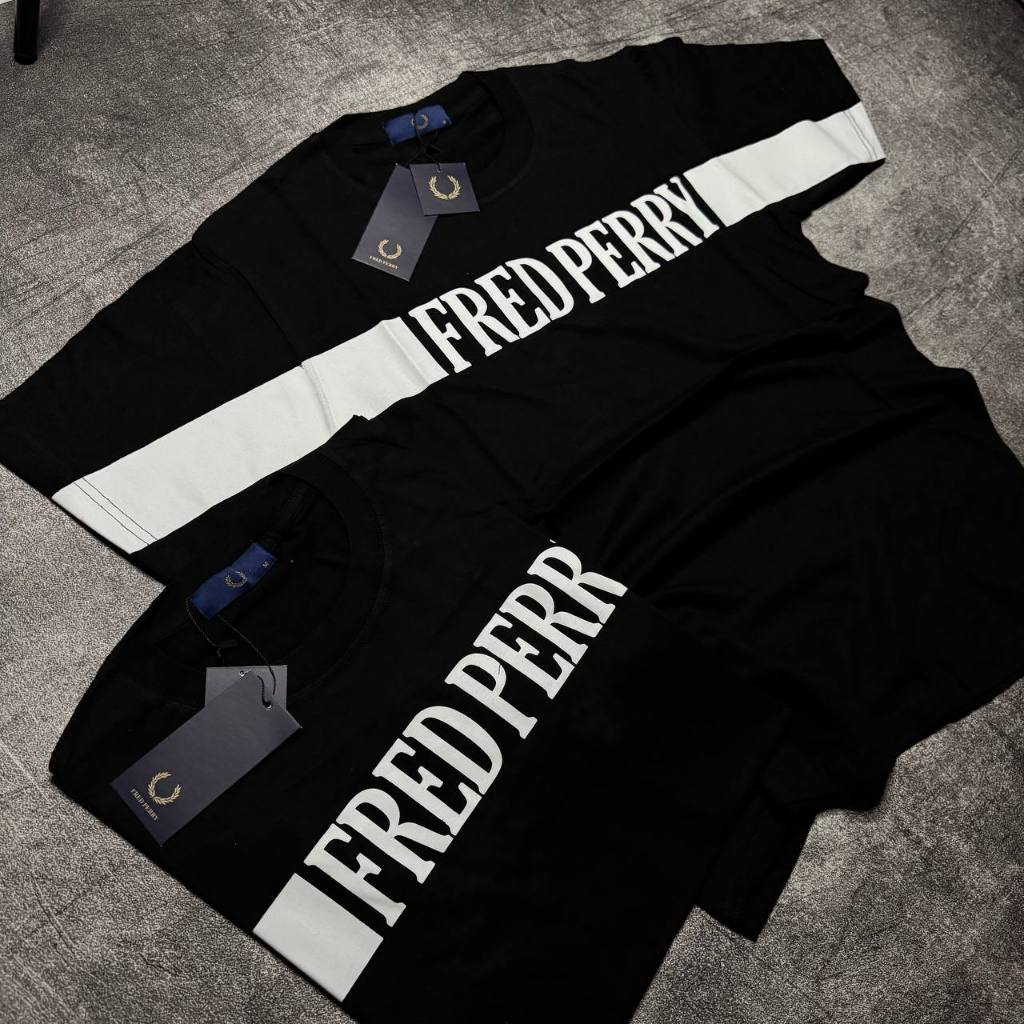 FRED PERRY kaos pria premium atasan pria fred perry hitam bahan cotton combed 24s tebal dan nyaman