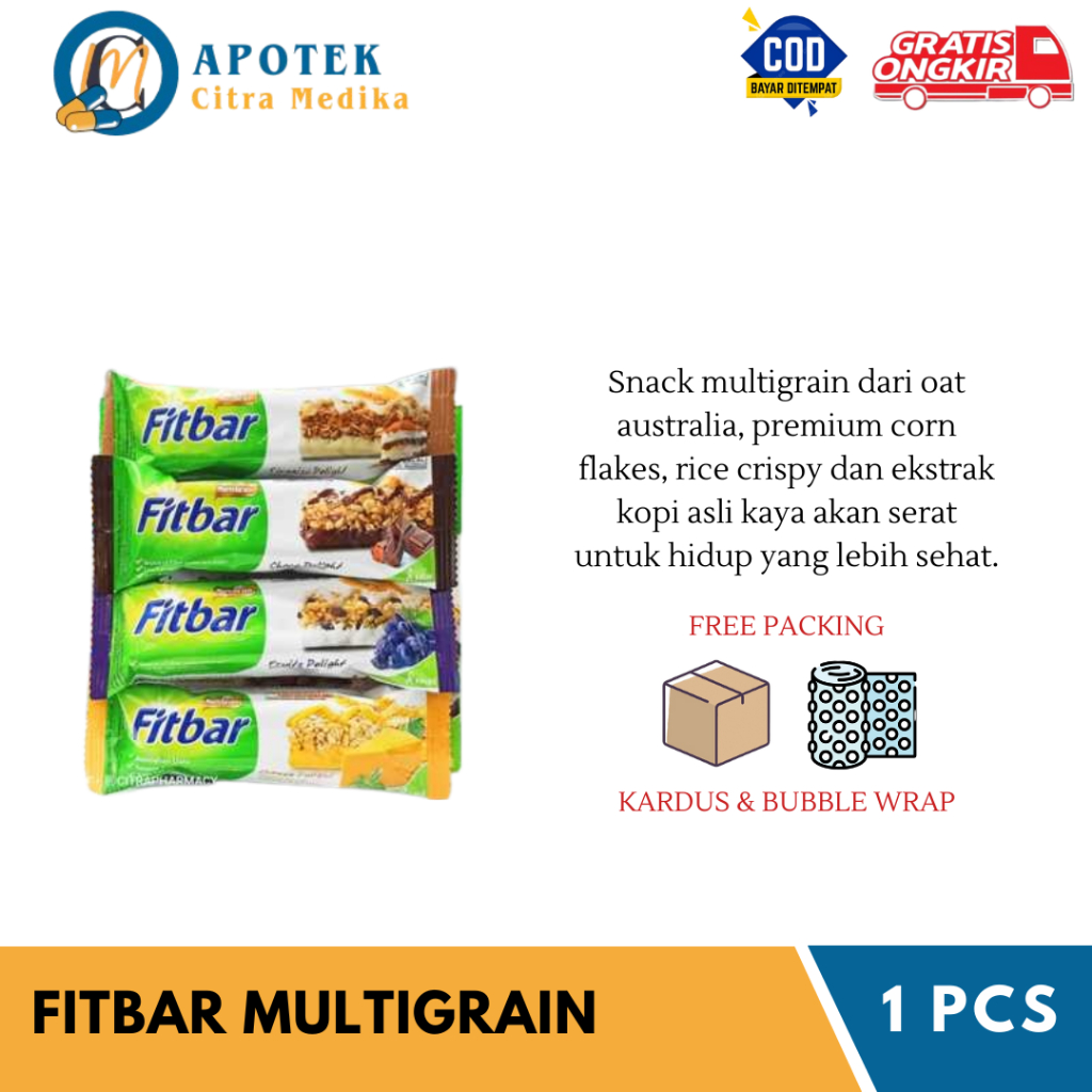 

Fitbar Multigrain - Bar Sereal Rendah Kalori dan Tinggi Serat/Snack Diet