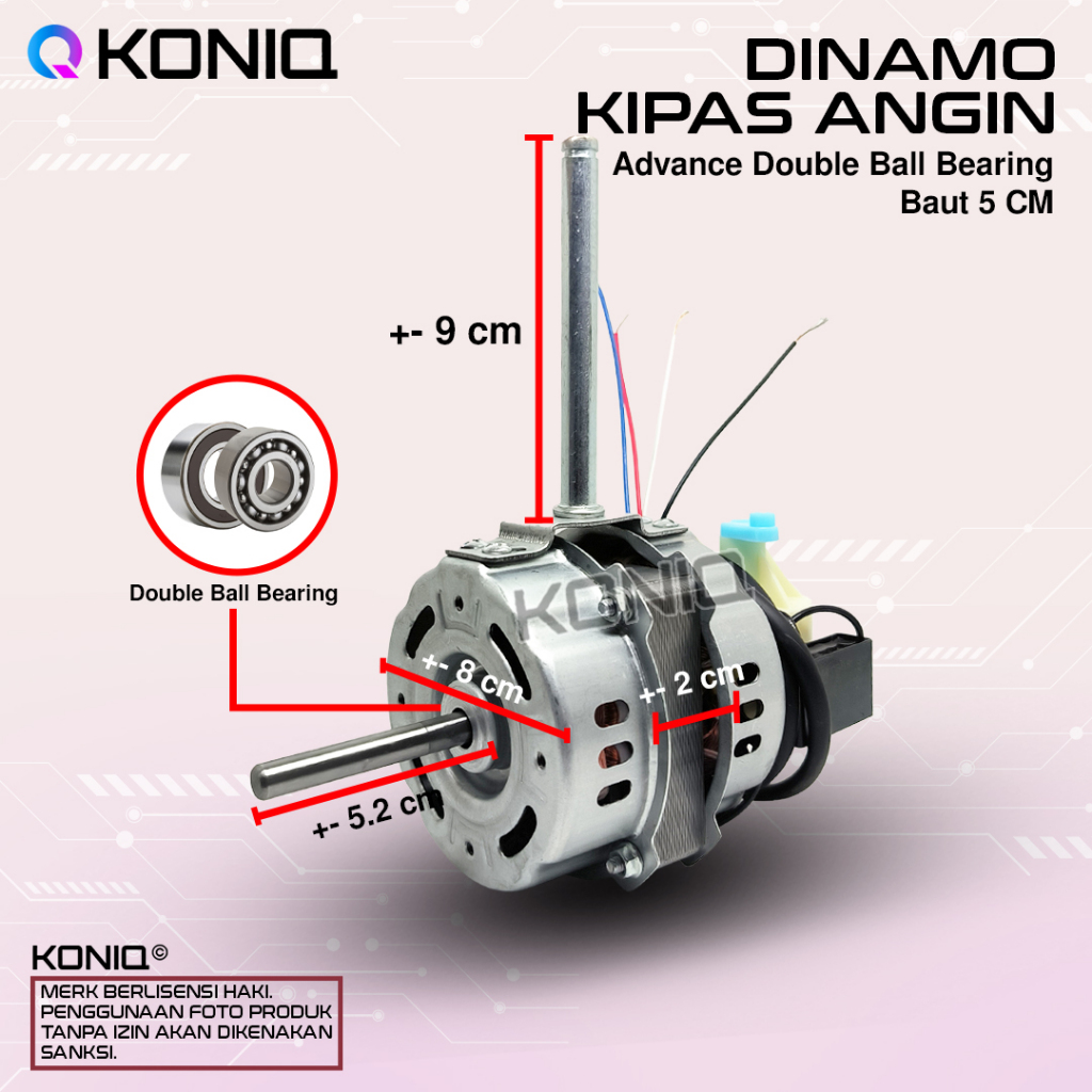 DINAMO KIPAS ANGIN ADVANCE 5 CM BAUT-BEARING
