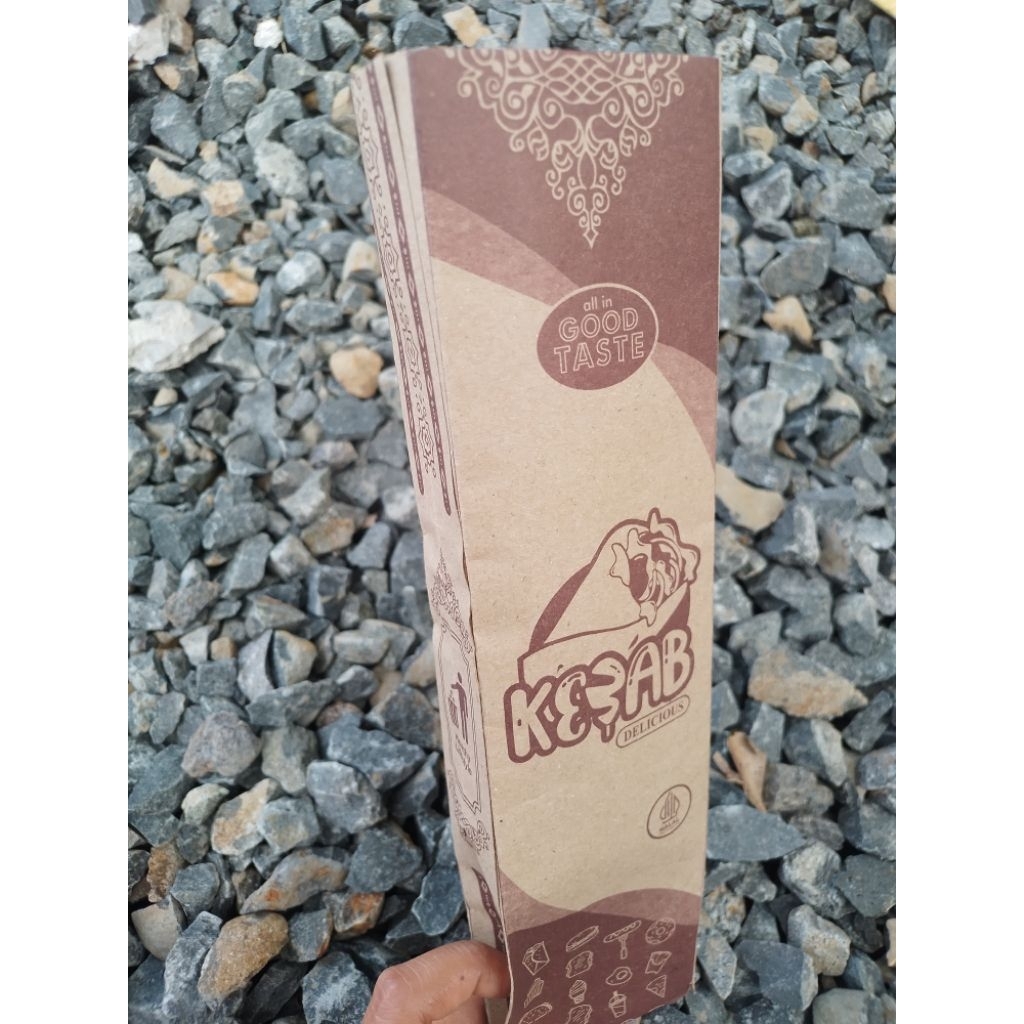 

bungkus kebab jumbo lipat isi 500 pcs, kemasan kebab jumbo ukuran 27 × 7 cm