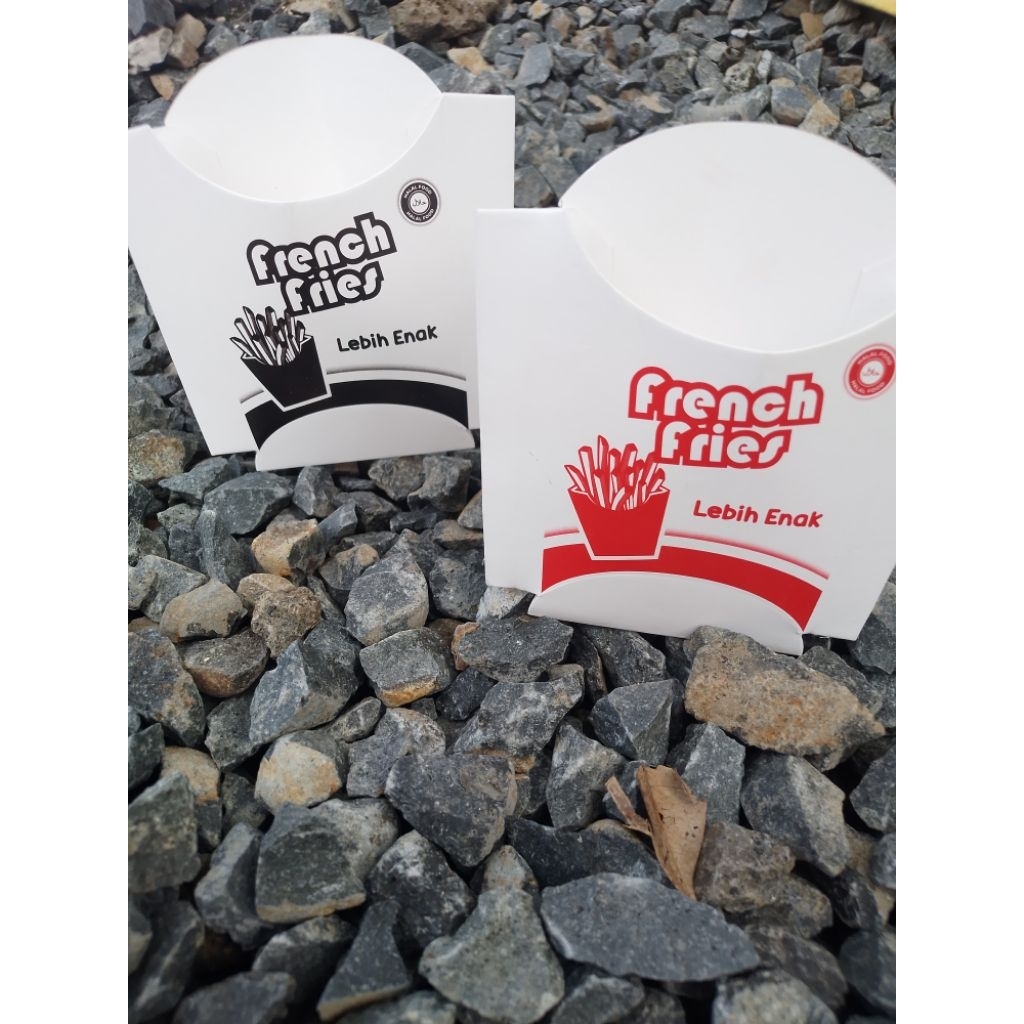 

bungkus kentang goreng isi 100 bahan ivory , kemasan kertas kentang goreng