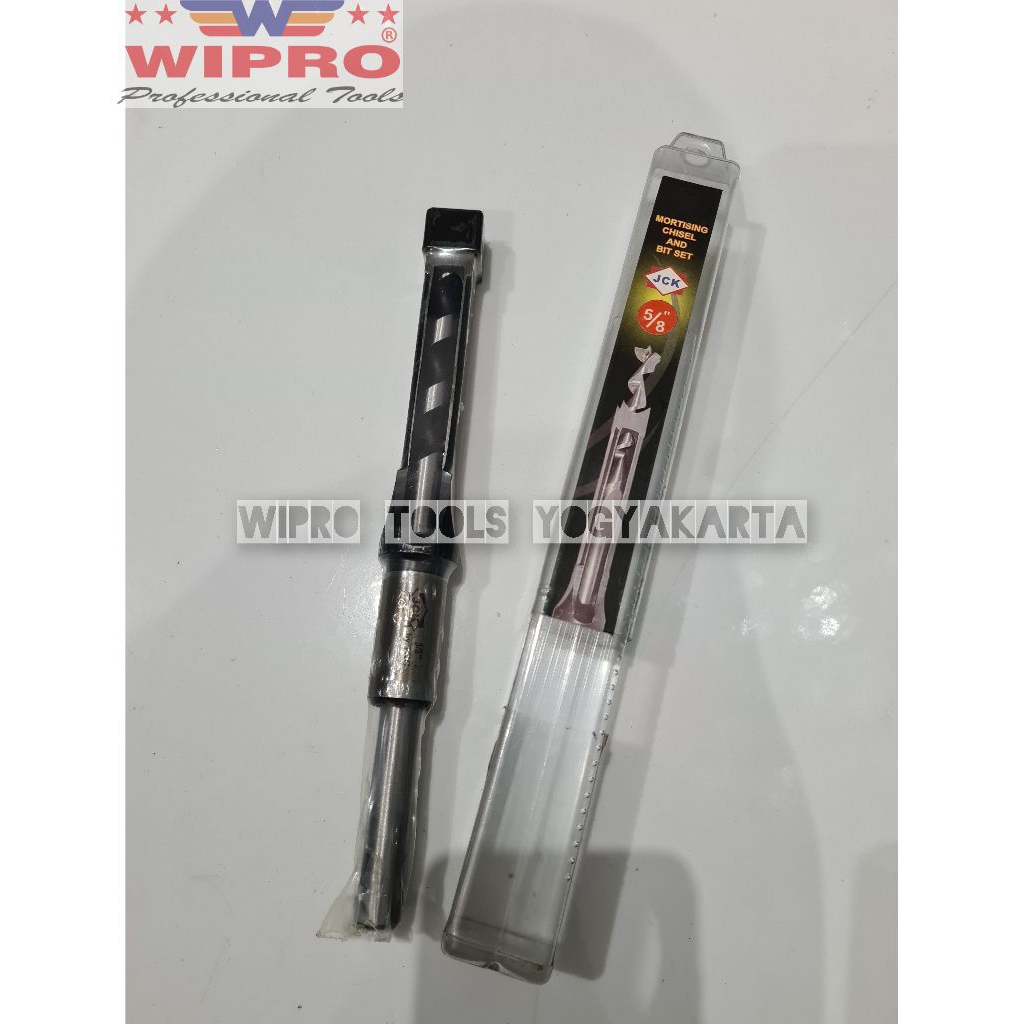 Wipro JCK Mata Bor Pahat Bobok Kayu / Mata Bor Chisel / Mortising Chisel And Bit Set 3/8" 5/8" Wipro