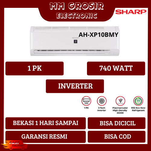 SHARP AC 1 PK INVERTER AH-XP10BMY AHXP10BMY AH XP10 BMY LOW WATT BEKASI MURAH GARANSI RESMI