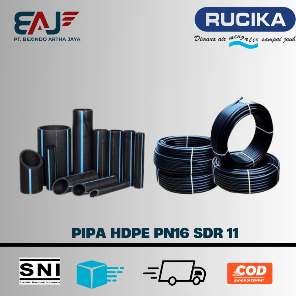 PIPA HDPE 4" Inch 50 Meter PN10 I Pipa Air Bersih Bertekanan I S 8 - SDR 17 / Pipa HDPE 4 Inch